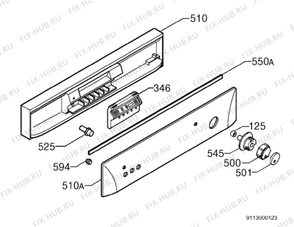 Взрыв-схема посудомоечной машины Zanussi ZDS6070X - Схема узла Command panel 037